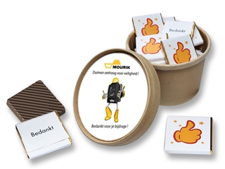 Bio Snoepbeker KLEIN<br/> 22 Bedankt Chocolaatjes