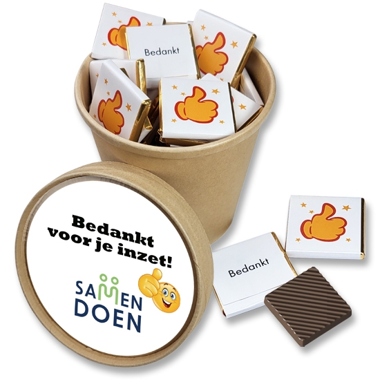 Bio Snoepbeker GROOT 50 Bedankt Chocolaatjes
