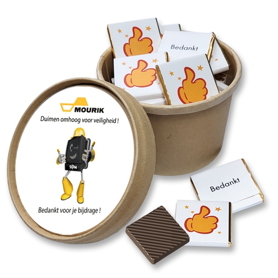 Bio Snoepbeker KLEIN 22 Bedankt Chocolaatjes