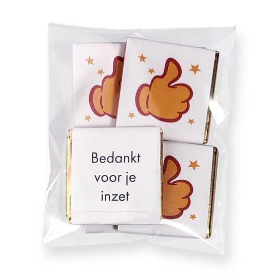 Bedankt voor je inzet Chocolaatjes per 5 stuks