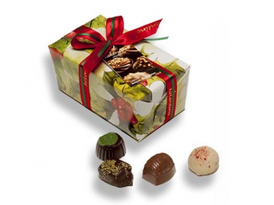 Ballotin Kersthulst <br>12 Pralines / 180 gram