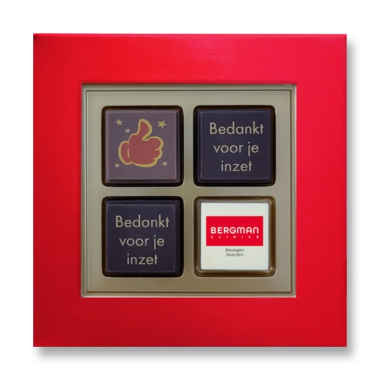 Bedankt voor je inzet Pralines per 4 stuks