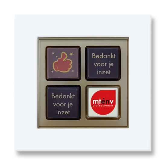 Bedankt voor je inzet Pralines per 4 stuks