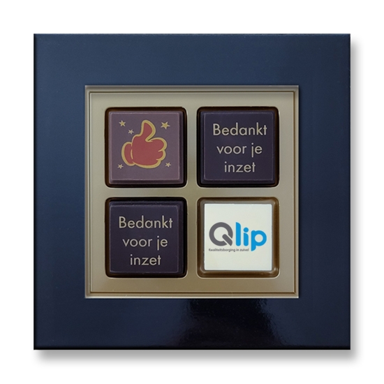 Bedankt voor je inzet Pralines per 4 stuks