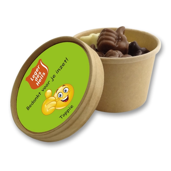 Bio Snoepbeker KLEIN <br>17 chocolade Duimpjes