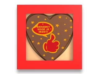 Bedankt voor je inzet<br /> Chocolade Hart