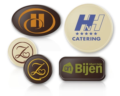 Chocolade schildjes met uw eigen bedrukking 