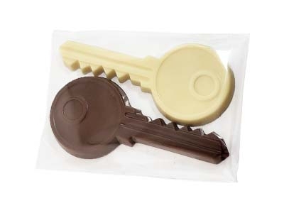 Chocolade Sleutel <br>12 cm / 40 gram <br>Per 2 stuks verpakt