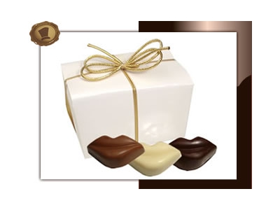 Chocolade Lippen <br>in Ballotin (klein)