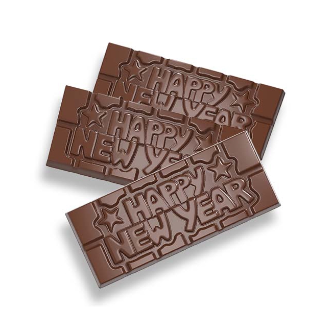 Happy New Year chocolade reep