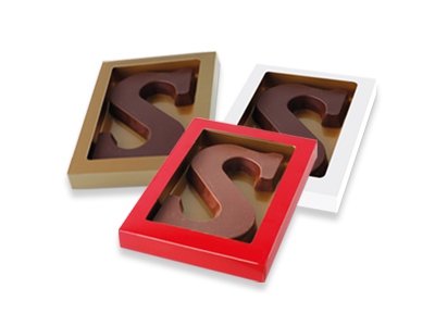 Chocoladeletter 135 gram <br>Streepjesmotief