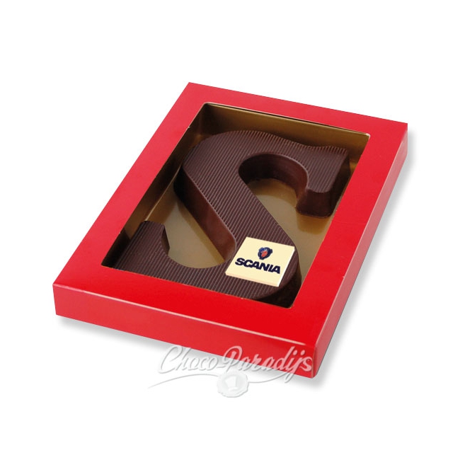 Chocoladeletter 175 gram met logo