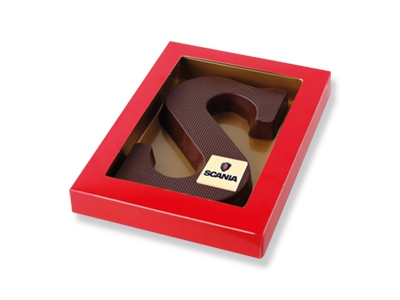 Chocoladeletter 175 gram <br/>met logo