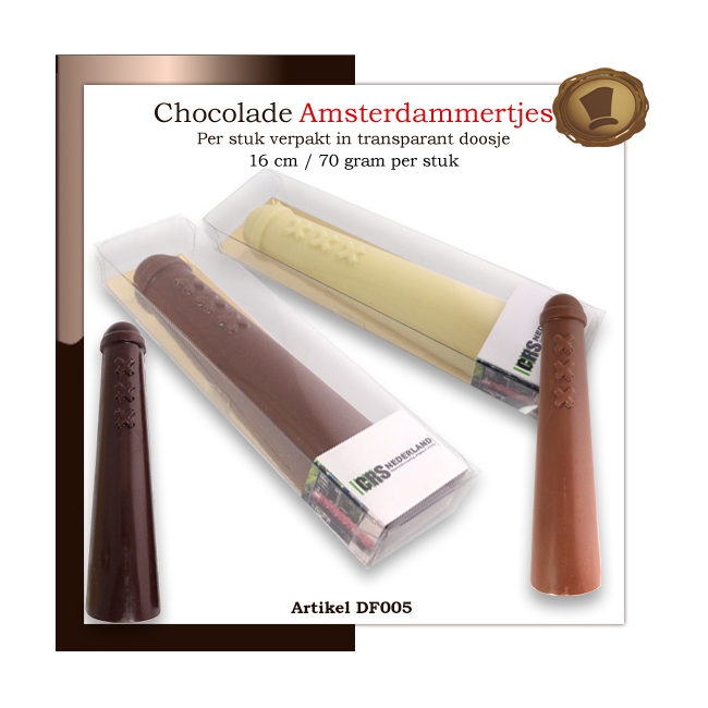 Chocolade Amsterdammertjes 70 gram | 16 cm
