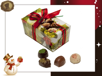 Ballotin Kersthulst <br>12 Pralines / 180 gram