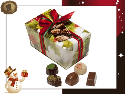 Ballotin Kersthulst <br>21 Pralines / 300 gram