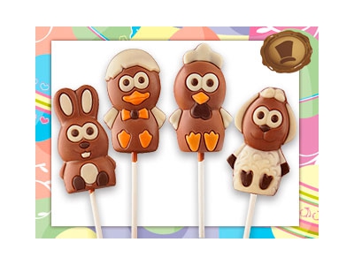 Chocolade Paaslollies <br>Schaap / Haas / Kuiken