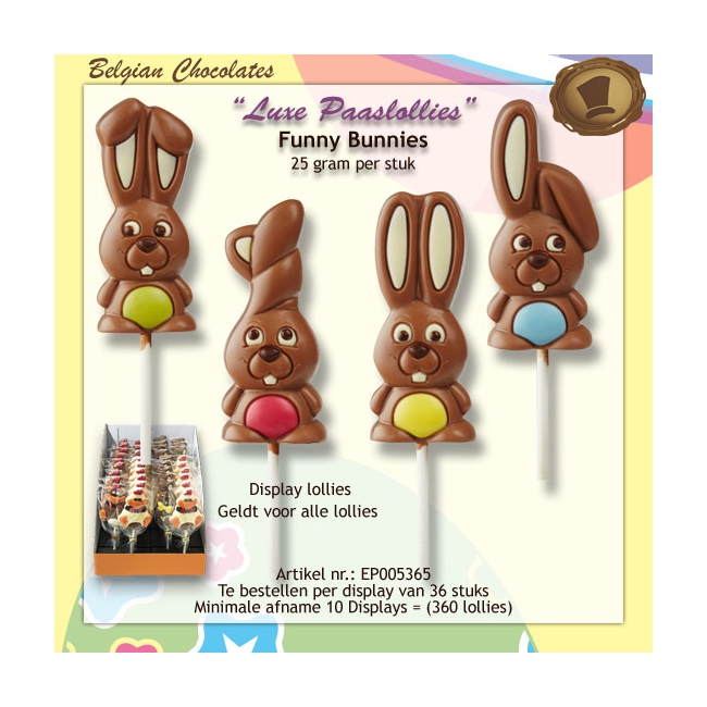 Chocolade Paaslollies Funny Bunnies