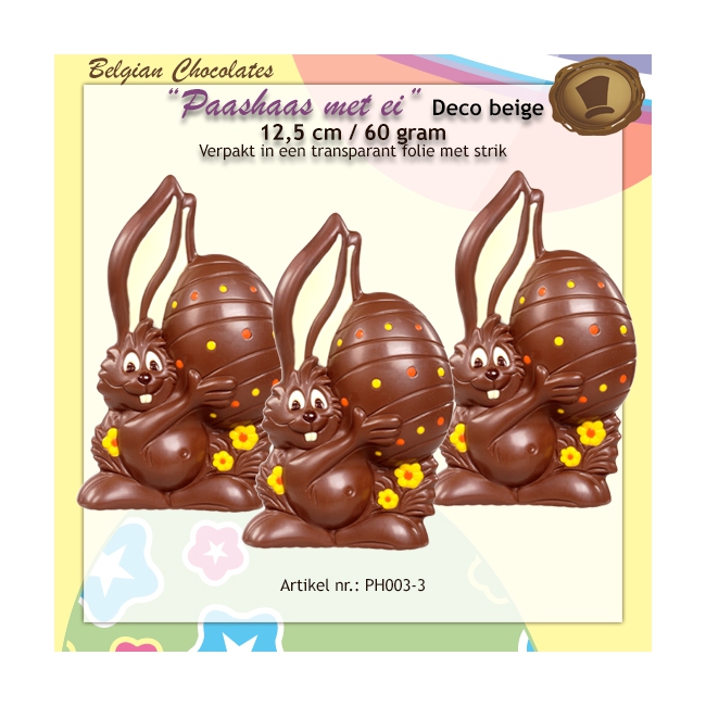 Chocolade Paashaas met EI - 60 gram