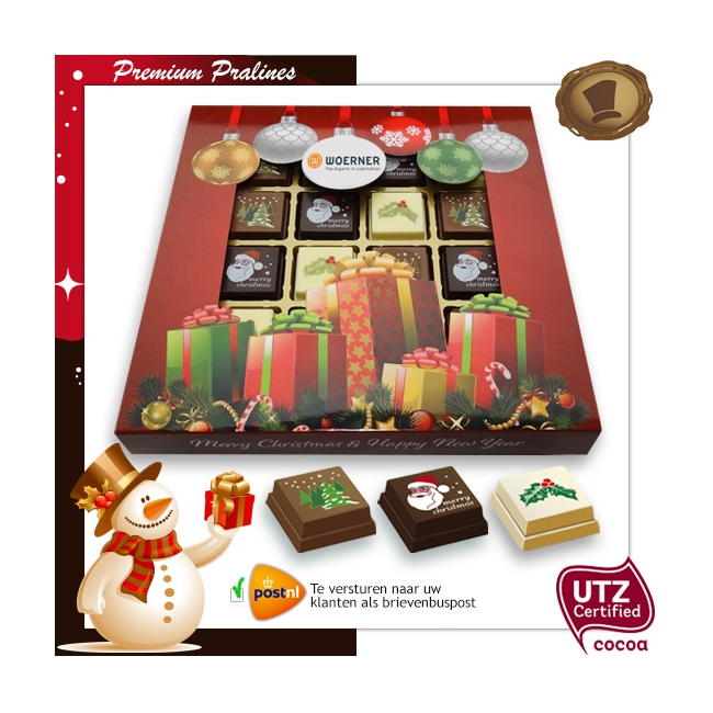 Kerst Pralines 16 stuks Kerstballen met cadeaus