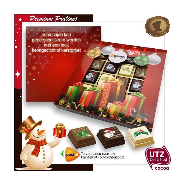 Kerst Pralines 16 stuks Kerstballen met cadeaus