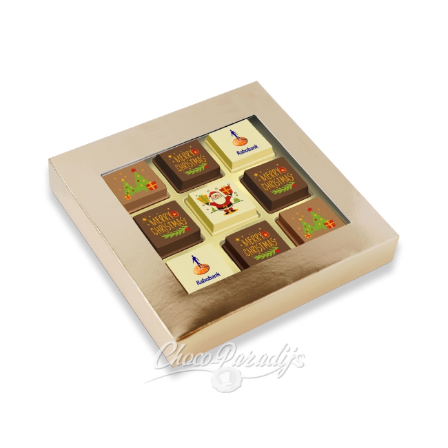 Premium Kerst Pralines 9 stuks goud