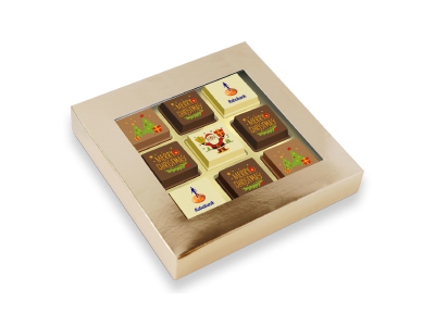 Premium Kerst Pralines <br/>9 stuks goud