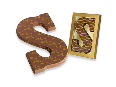 Transfer chocoladeletter <br>met logo