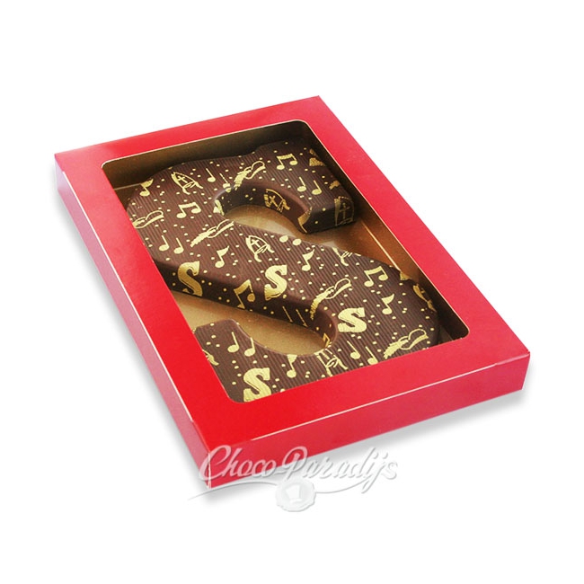 Transfer chocoladeletter met Sint bedrukking