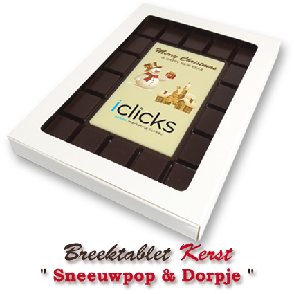 Chocolade-Breektablet-Kerst-Sneeuwpop-Dorpje