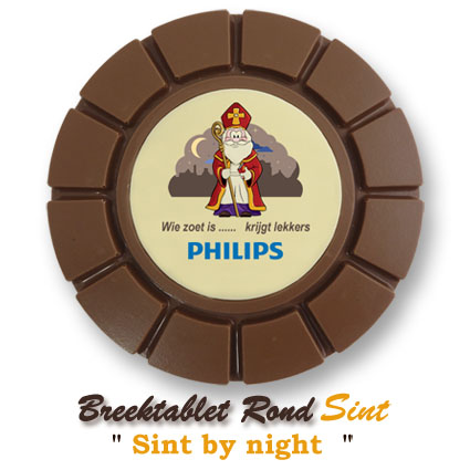 Chocolade Breektablet Rond Sinterklaas - By Night