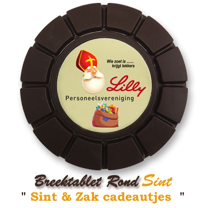 Chocolade Breektablet Rond Sinterklaas - Sint & Zak cadeautjes