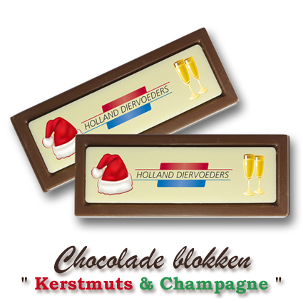 Chocolade Blokken Kerst  - Kerstmuts & Champagne