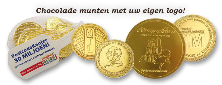 Chocolade munten met logo