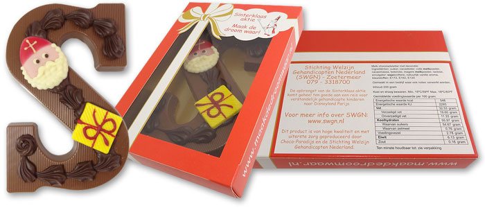 Chocoladeletters Sinterklaas aktie SWGN Chocoladeletters Sinterklaas aktie SWGN