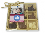 9 vaks geschenkdoosje  met kaartje aan strik