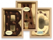 Chocoladeletter met logo 200 gram