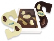 Chocoladeletter S  met Logo, Sint en Zak