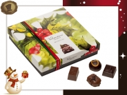 Vierkant Kersthulst  12 Pralines / 175 gram