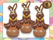 Chocolade Paashaas  op Springbal