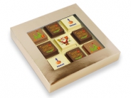 Premium Kerst Pralines <br/>9 stuks goud