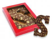 Transfer chocoladeletter  met Sint bedrukking